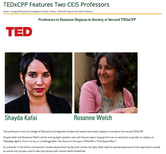 TEDxCPP Features Two CEIS Professors via Cal Poly Pomona Web Site