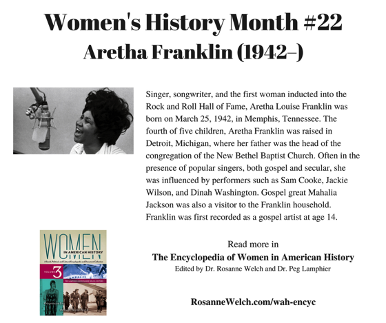 Women’s History Month – 22 in a series – Aretha Franklin