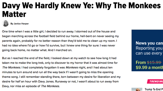 From The Research Vault: Davy We Hardly Knew Ye: Why The Monkees Matter by Janice Harper