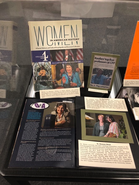 Dr. Rosanne Welch and Dr. Peg Lamphier highlighted in Special Collections Library Display at Cal Poly Pomona