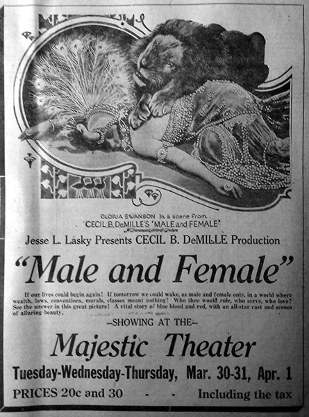 A History of Screenwriting 56 - Male and Female starring Gloria Swanson - Written by Jeanie Macpherson - 1919