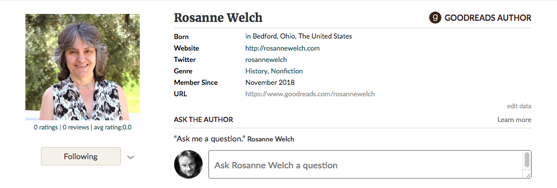 Goodreads author page