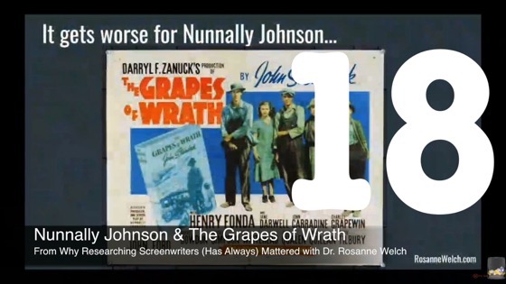 18 Nunnally Johnson and The Grapes Of Wrath from Why Researching Screenwriters (has Always) Mattered [Video] (1 minute 11 seconds)